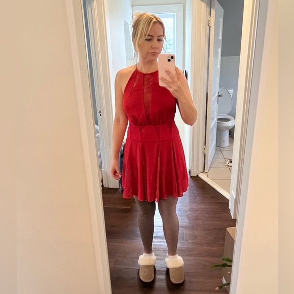 BCBG Red dress great for Christmas party of wedding. Fits like size 2 or 4. - Picture 3 of 4